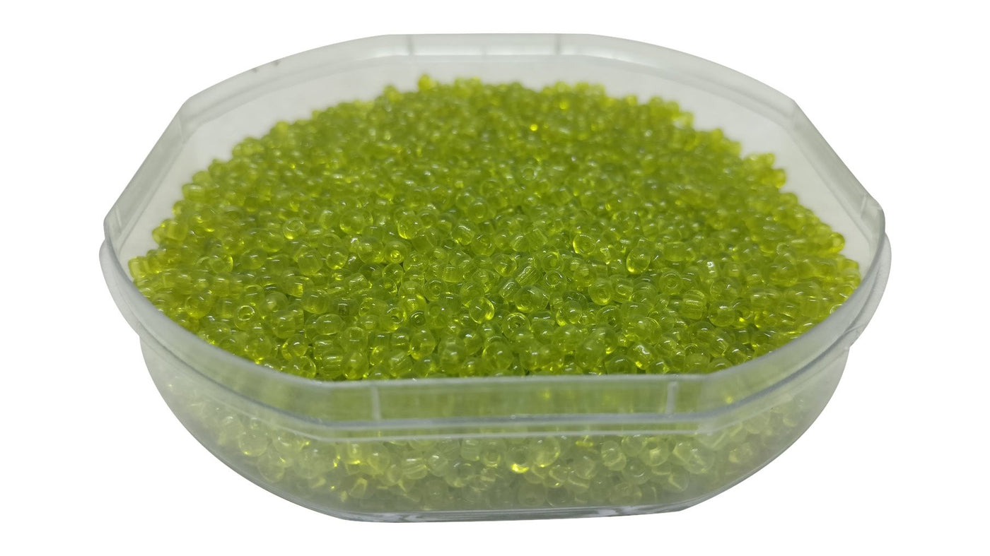 Glass Seed Beads 2mm Non-Uniform Round Mix of 10 Transparent Colors, 20 Grams Each Color | The Design Cart (4356149903429)