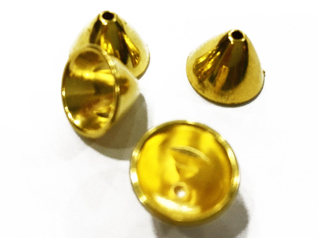 golden-conical-plastic-bead-caps-12x14-mm