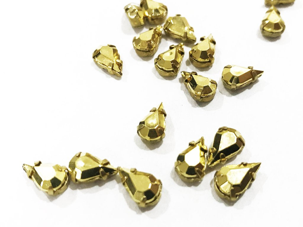 golden-matte-drop-resin-stones-with-catcher-10x6-mm