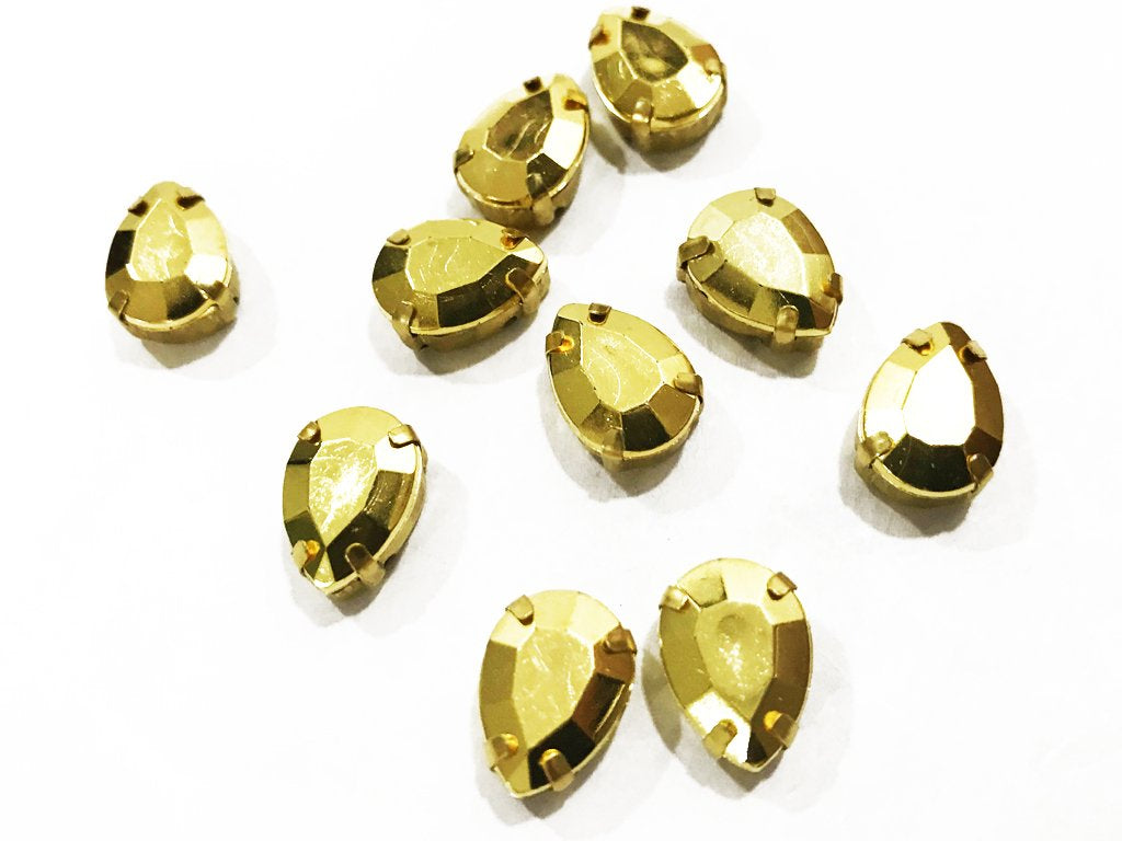 golden-matte-drop-resin-stones-with-catcher-14x10-mm