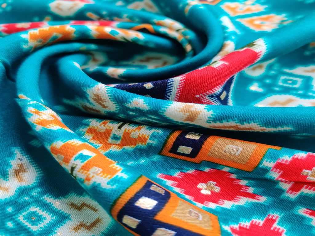 green-abstract-foil-printed-premium-rayon-fabric