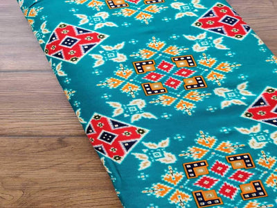 green-abstract-foil-printed-premium-rayon-fabric