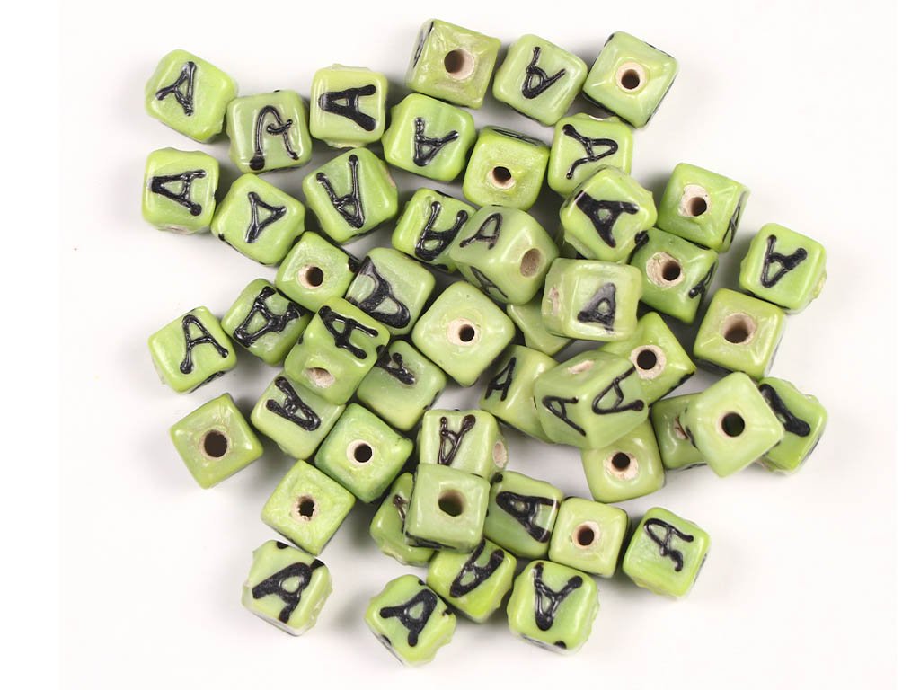 green-black-alphabets-cubical-fancy-designer-glass-beads