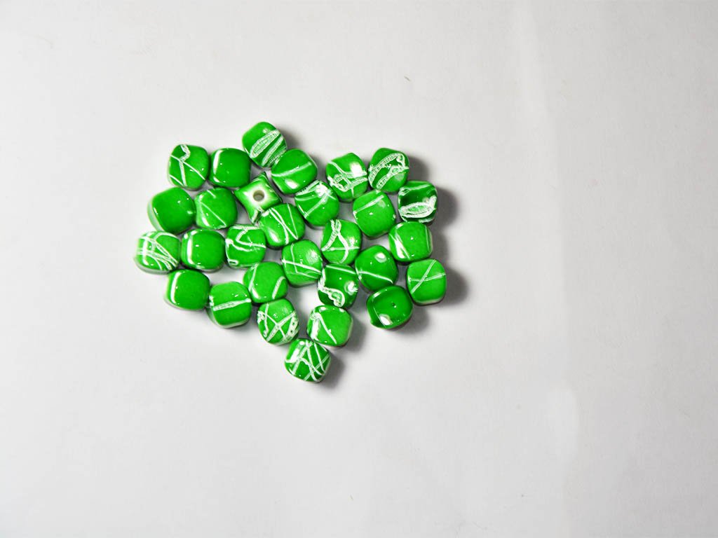green-cubical-designer-plastic-beads