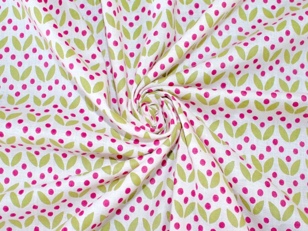 green-pink-polka-dots-cotton-fabric