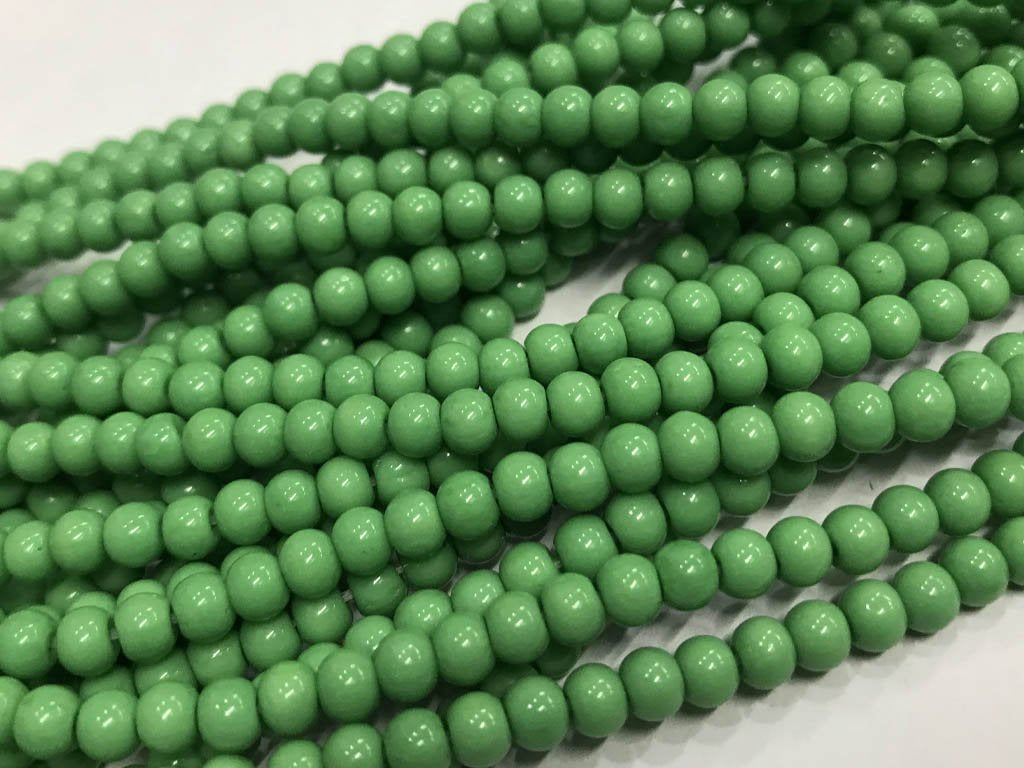 green-pressed-glass-beads