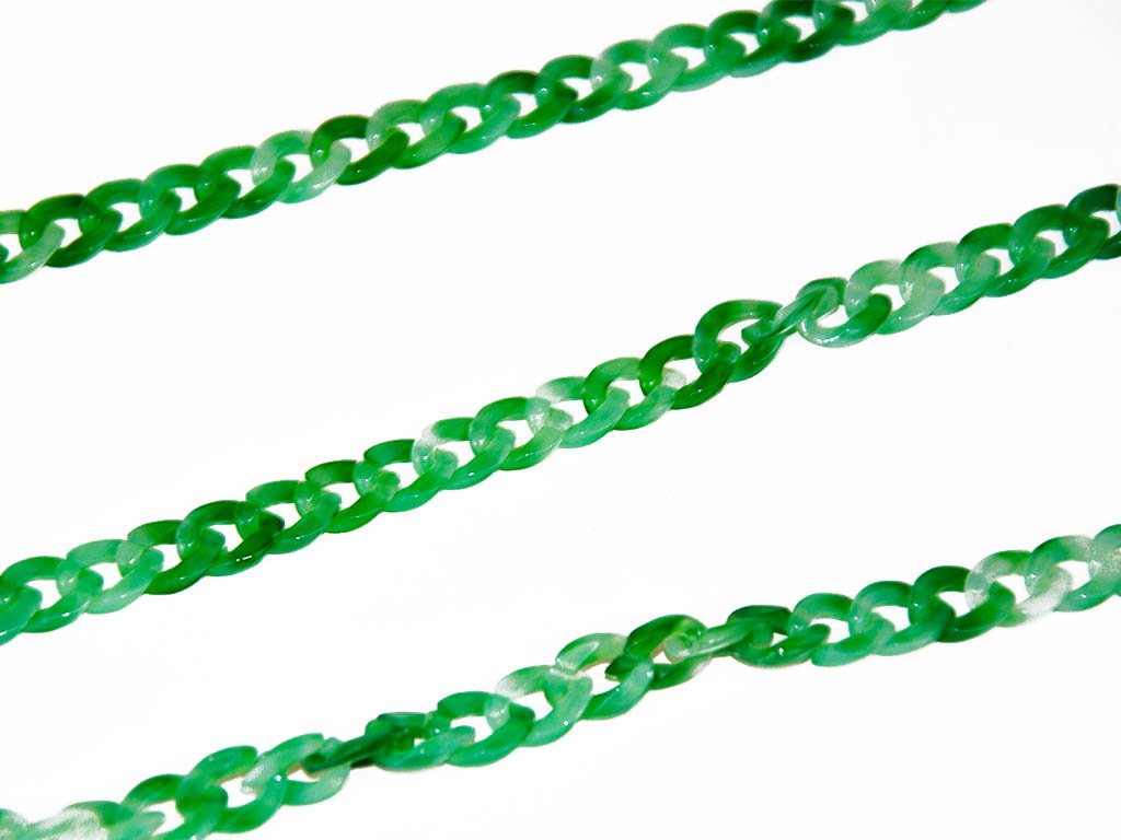 green-white-circular-acrylic-chains
