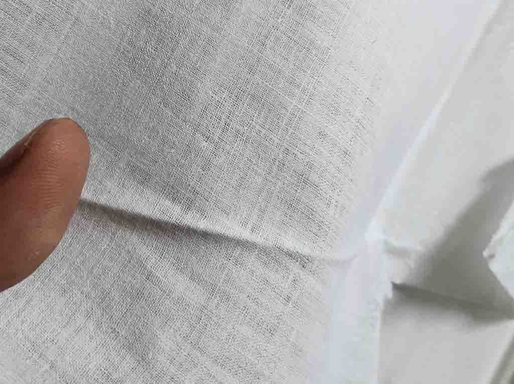 White Plain Handwoven Cotton Fabric (200s) (4552618278981)