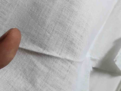 White Plain Handwoven Cotton Fabric (200s) (4552618278981)