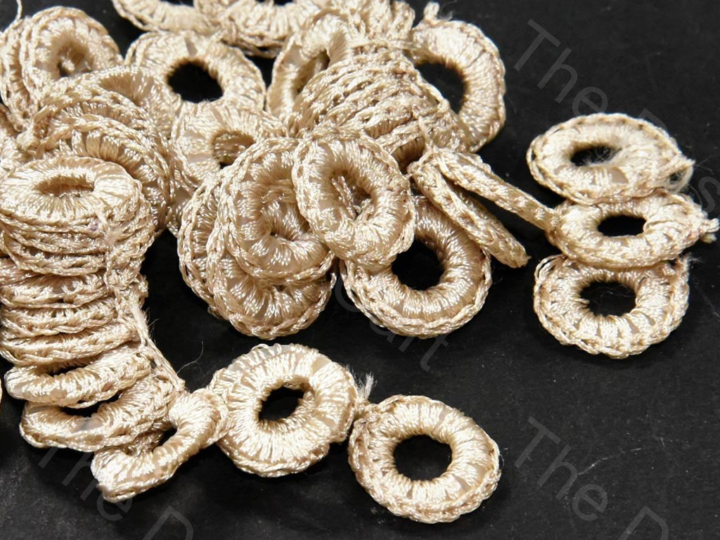 Beige 1 CM Round Crochet Thread Rings | The Design Cart (538807009314)