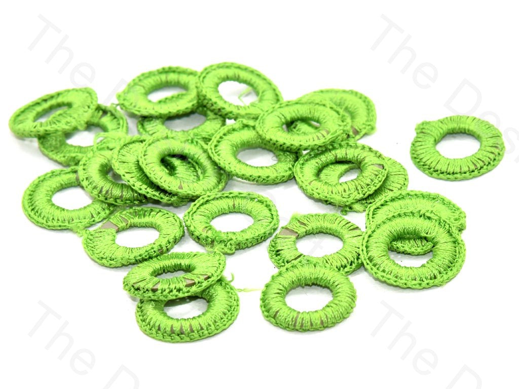 Bright Green Small Round Crochet Thread Rings | The Design Cart (538807173154)