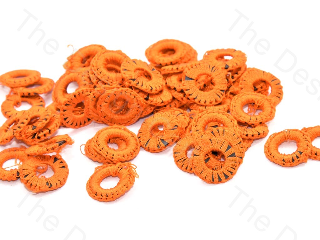 Orange Small Round Crochet Thread Rings | The Design Cart
