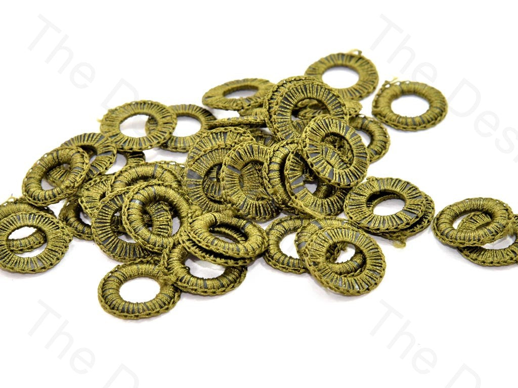 Olive Green Small Round Crochet Thread Rings | The Design Cart (538807336994)