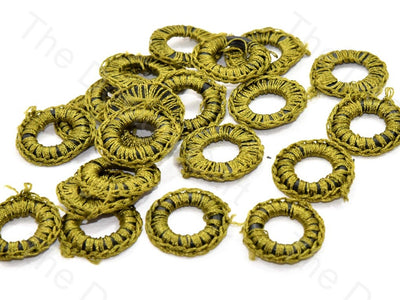 Peridot Green Small Round Crochet Thread Rings | The Design Cart (538807435298)
