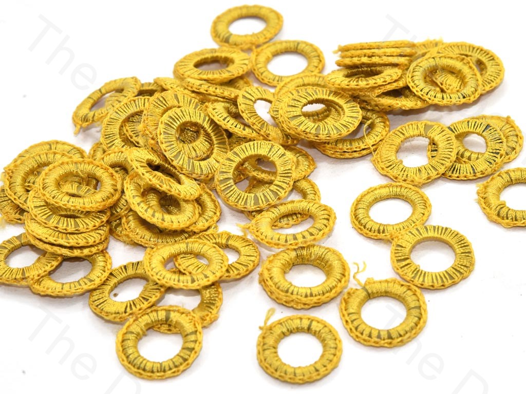Lemon Yellow Small Round Crochet Thread Rings | The Design Cart