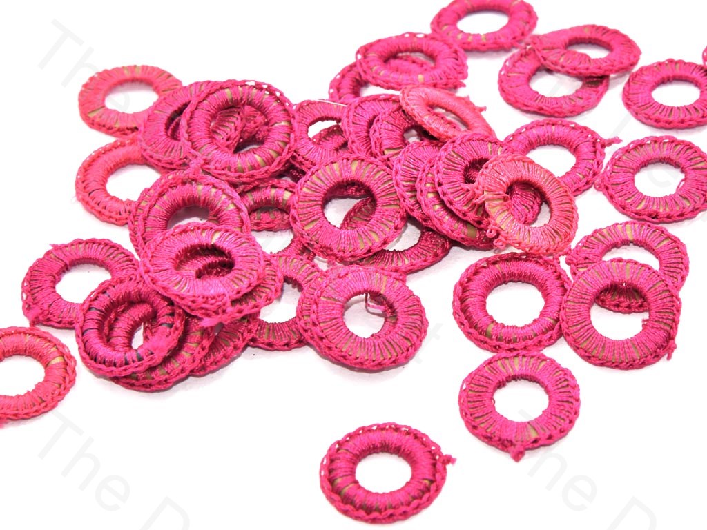 Magenta Small Round Crochet Thread Rings | The Design Cart