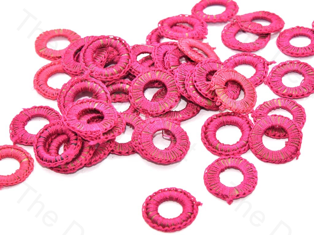 Magenta Small Round Crochet Thread Rings | The Design Cart (538807566370)