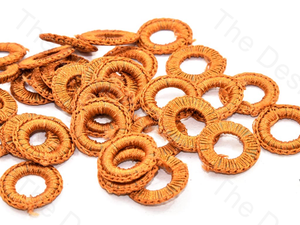 Light Brown Small Round Crochet Thread Rings