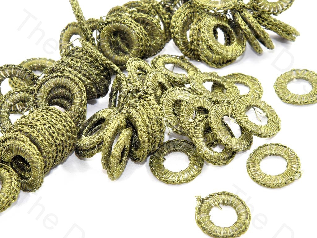 Mehndi Green Small Round Crochet Thread Rings | The Design Cart (538807697442)