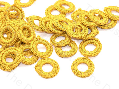 Bright Yellow Small Round Crochet Thread Rings | The Design Cart (538807762978)