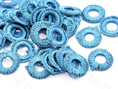 Turquoise Small Round Crochet Thread Rings | The Design Cart (538807828514)