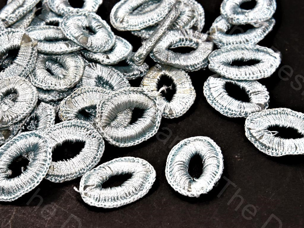 Grayish White Oval Crochet Thread Rings | The Design Cart (538808156194)