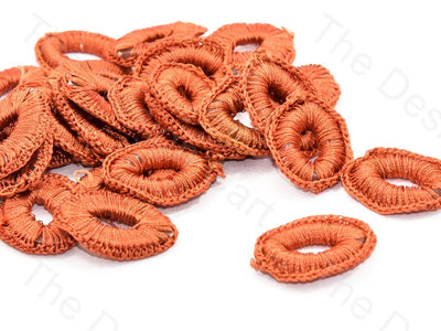 Dull Orange Oval Crochet Thread Rings | The Design Cart (538808287266)