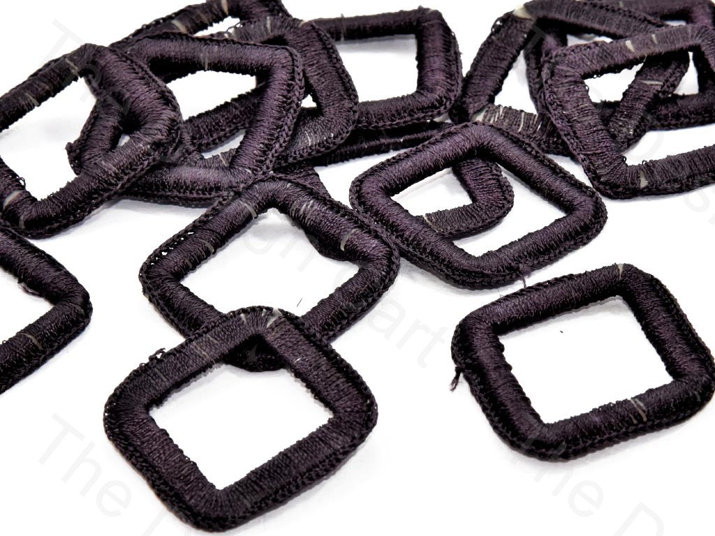 Black Large Square Crochet Thread Rings