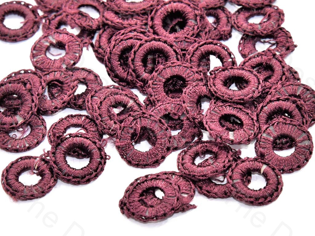 Red Thread Rings Burgundy Mini Round Crochet Thread Rings | The Design Cart