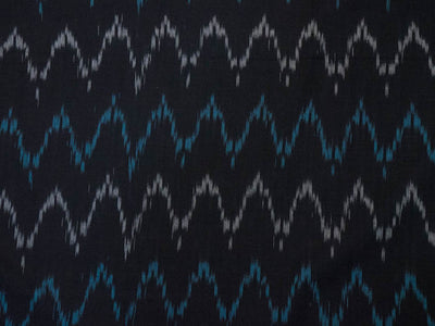 black-blue-white-chevron-printed-pure-cotton-ikat-fabric