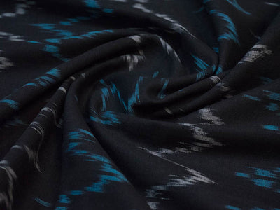 black-blue-white-chevron-printed-pure-cotton-ikat-fabric