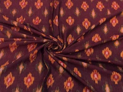 Violet Yellow Designer Cotton Ikat Fabric | The Design Cart (4336499195973)