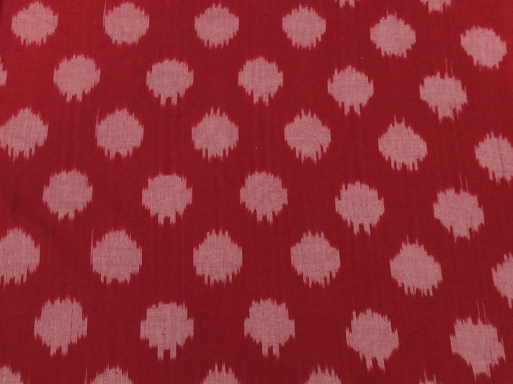 Red Designer Cotton Ikat Fabric | The Design Cart (4336499654725)