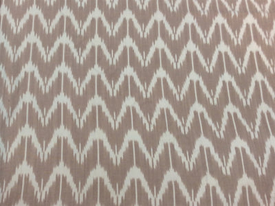 Light Brown White Cotton Ikat Fabric | The Design Cart (4336500047941)