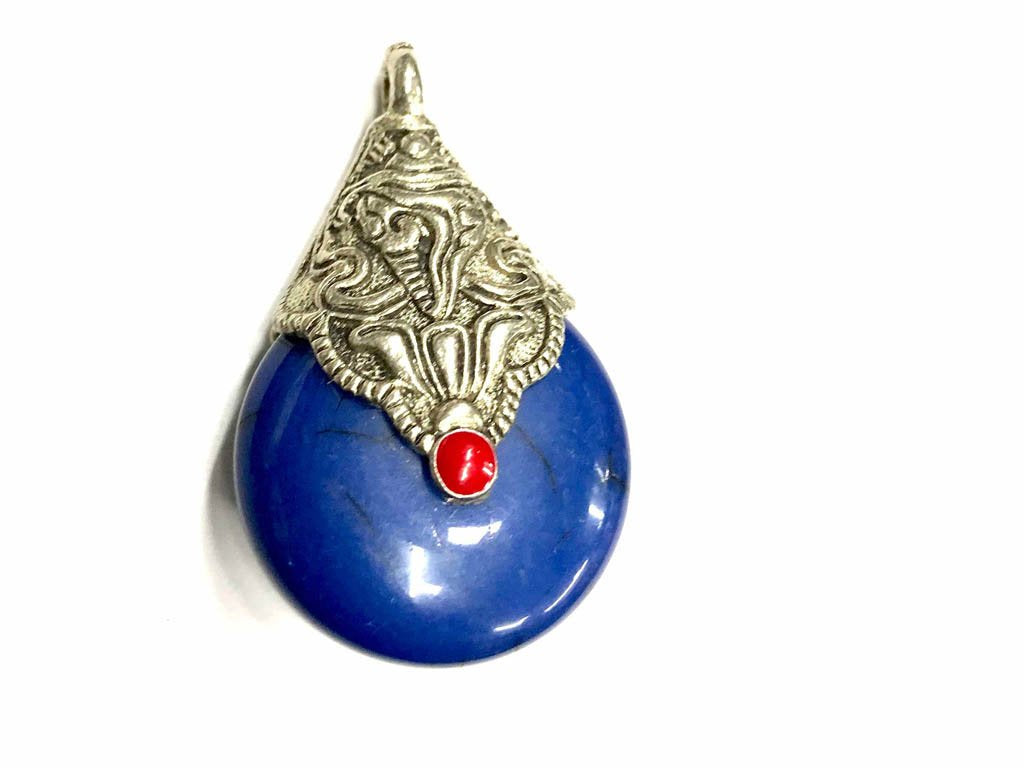 ink-blue-circular-stone-pendant-with-designer-silver-cap-42x27-mm