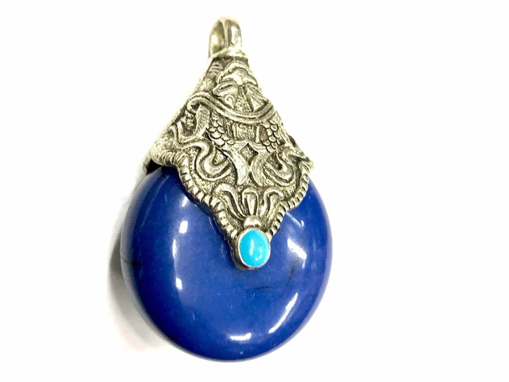 ink-blue-circular-stone-pendant-with-designer-silver-cap-42x27-mm