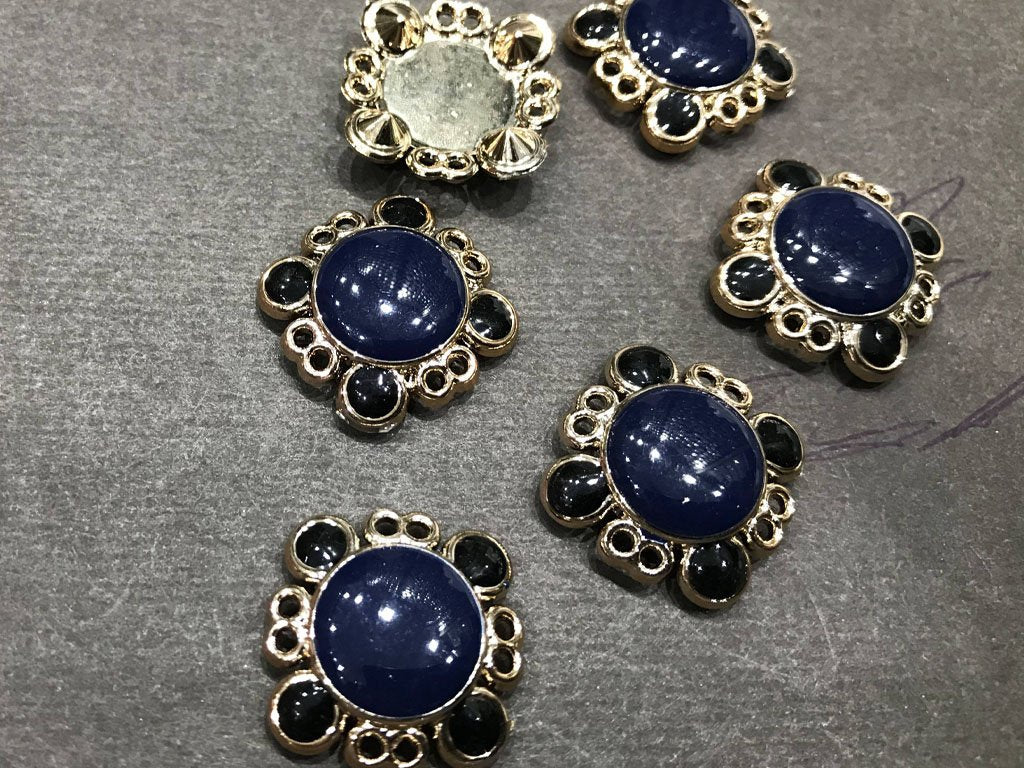 ink-blue-square-plastic-stone-with-silver-ccb-frame-enamel-fill-21-mm