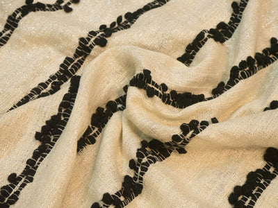 white-black-stripes-lurex-pom-pom-cotton-jacquard-fabric