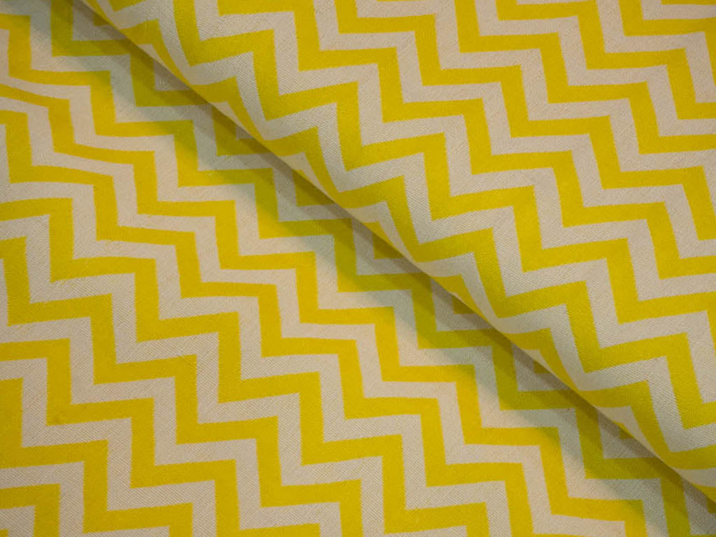 yellow-white-chevron-cotton-jacquard-fabric