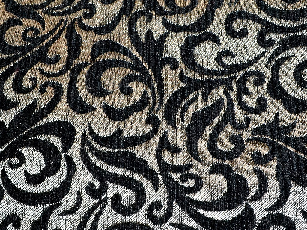 black-gray-floral-cotton-jacquard-fabric-se-j-78
