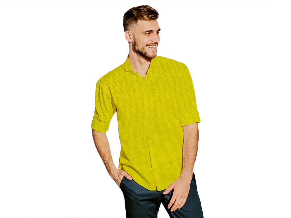 lemon-yellow-cotton-linen-shirting-fabric-kbg-ss-cl-29-sf