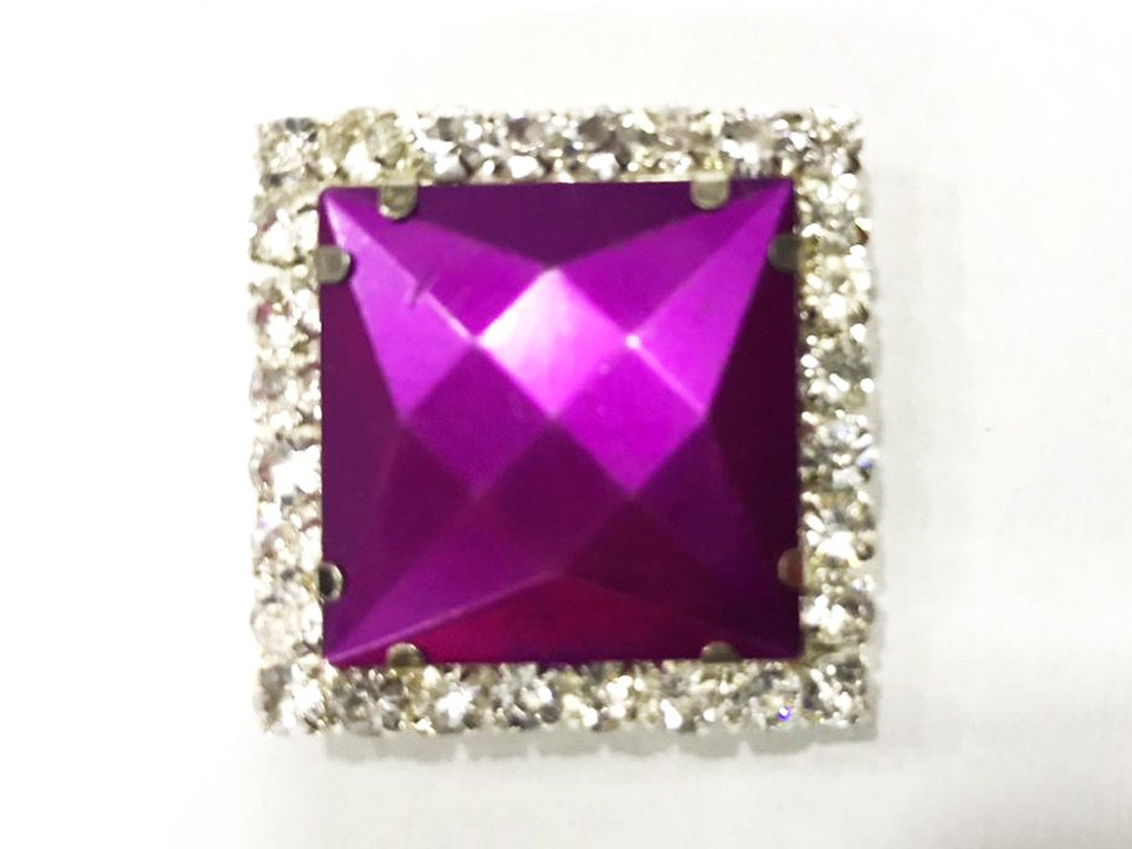 magenta-pink-square-plastic-stone-with-crystal-frame-32x32-mm