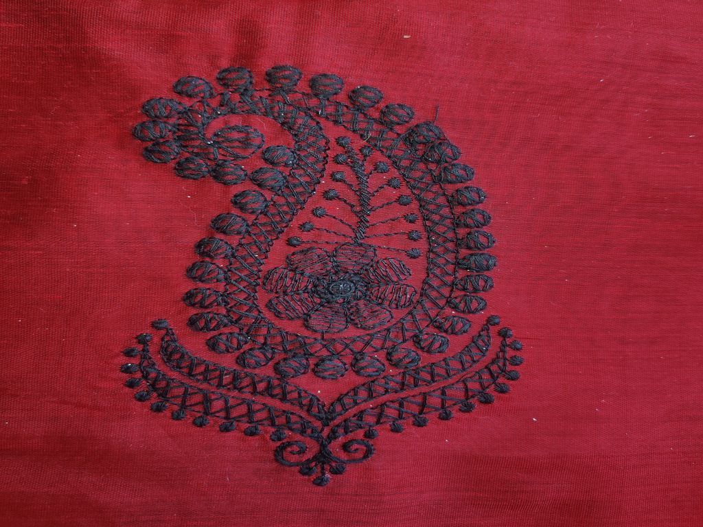 maroon-chanderi-with-black-lakhnavi-embroidered-motifs-allover