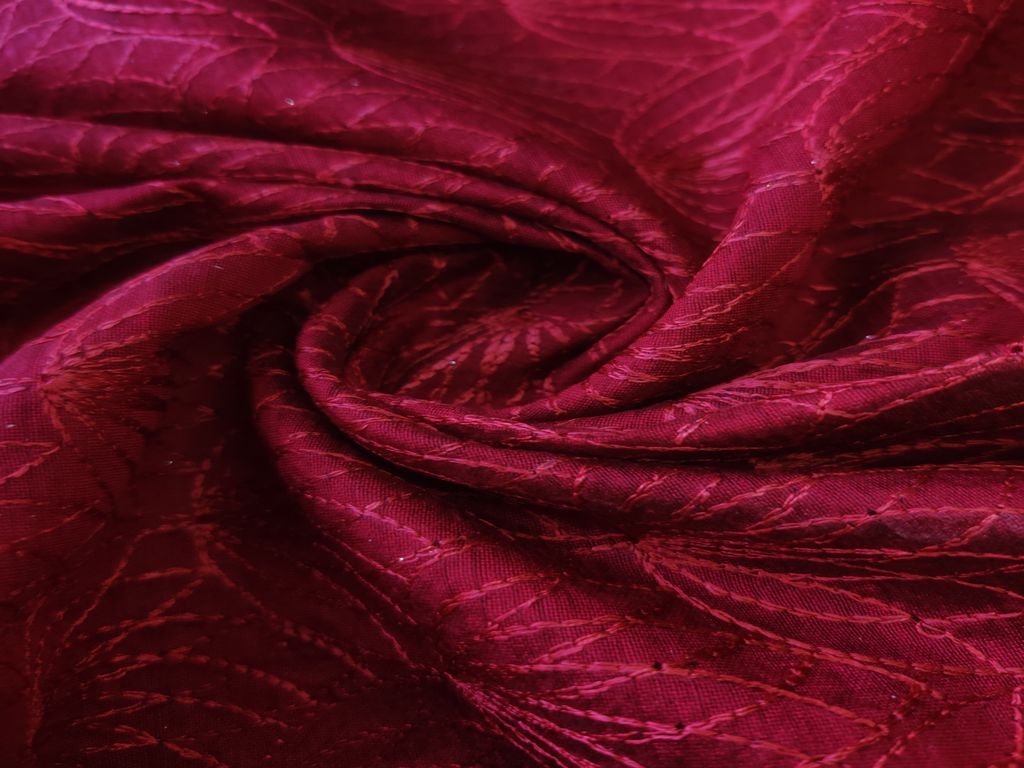 maroon-chanderi-with-self-thread-embroidered-jaal