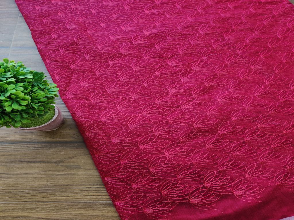 maroon-chanderi-with-self-thread-embroidered-jaal