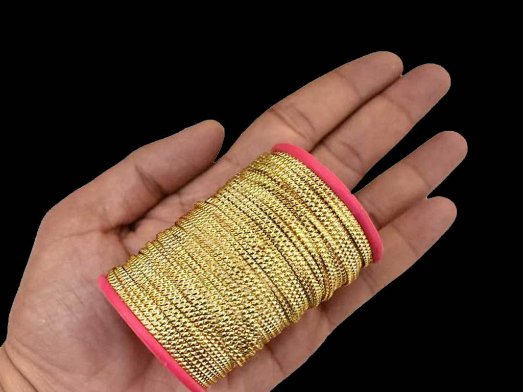 golden-diamond-pattern-embossed-mukaish-metal-strips