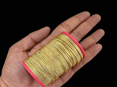 golden-diamond-pattern-embossed-mukaish-metal-strips