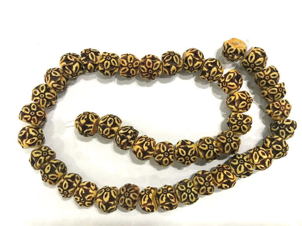 mustard-semi-round-floral-raisin-bead