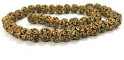mustard-semi-round-floral-raisin-bead
