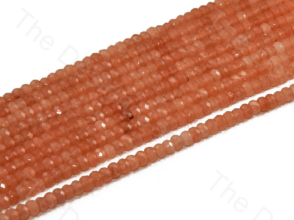 4 mm Coral Orange Rondelle Jade Quartz Stones (12355757203)